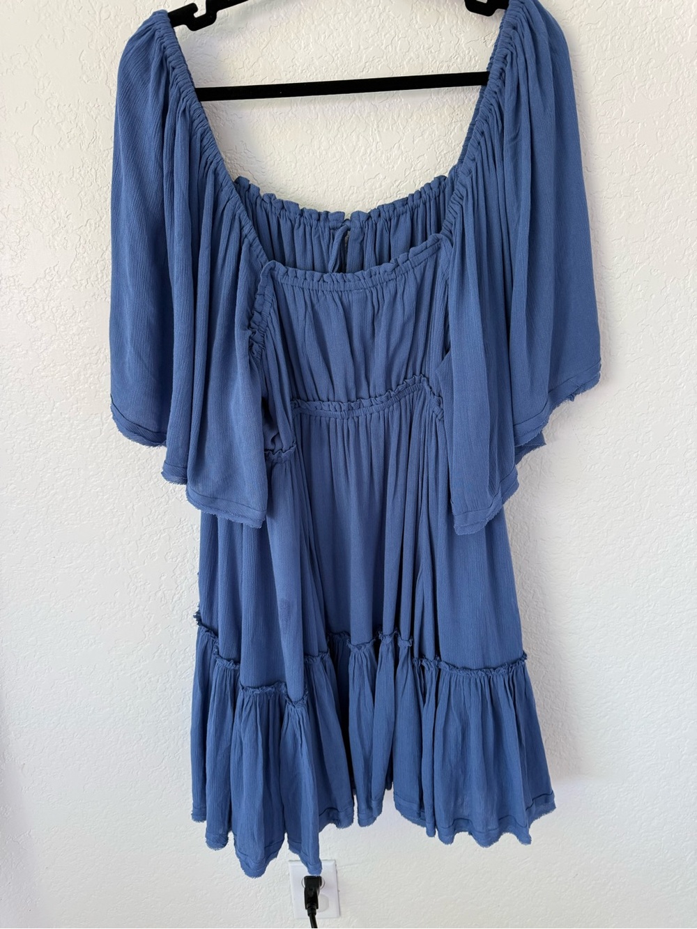 Free People blue boho tiered flowy peasant dress XL - Picture 2 of 13